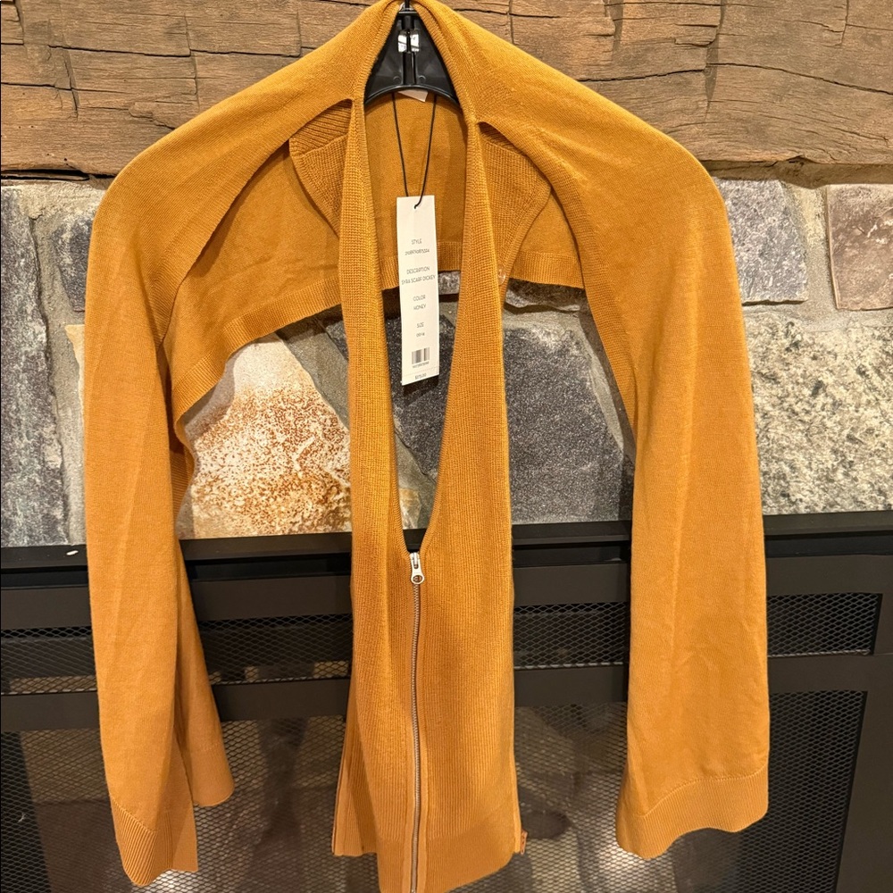 Veronica Beard Syra Merino Wool Scarf Dickey Honey